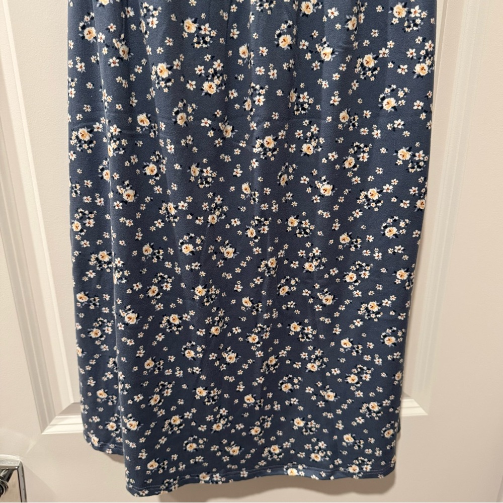NINE BRITTON Lizzy Maternity Brushed Knit Dress XS Blue Floral - Picture 9 of 14